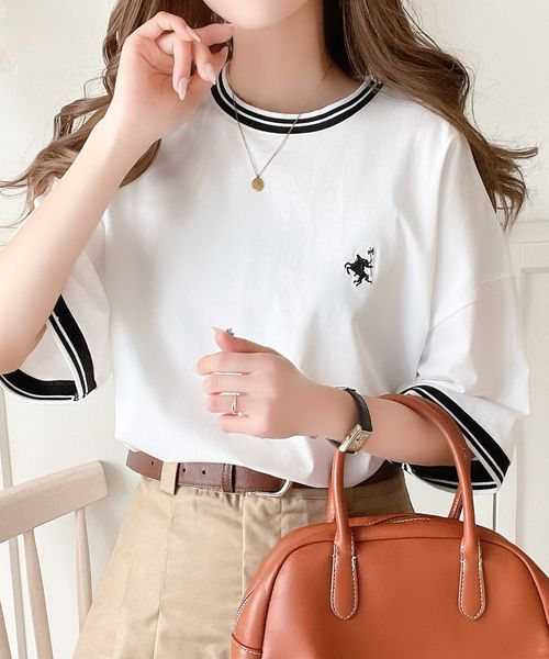 classical elf 《JaVa ジャバコラボ》綿100%シルケット 配色刺繍シンプル半袖Tシャツjv1050074 オフホワイト M ウィメンズインナー_JV クラシカルエルフ 293463 and ST アンドエスティ(旧ドットエスティ) classical elf 《JaVa ジャバコラボ》綿100%シルケット 配色刺繍シンプル半袖Tシャツjv1050074 オフホワイト M ウィメンズインナー_JV クラシカルエルフ 293463 and ST アンドエスティ(旧ドットエスティ)