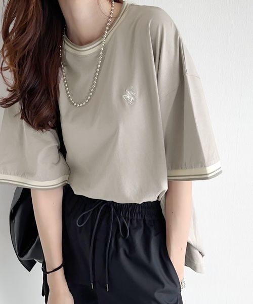 classical elf 《JaVa ジャバコラボ》綿100%シルケット 配色刺繍シンプル半袖Tシャツjv1050074 ライトグレー M ウィメンズインナー_JV クラシカルエルフ 293463 and ST アンドエスティ(旧ドットエスティ) classical elf 《JaVa ジャバコラボ》綿100%シルケット 配色刺繍シンプル半袖Tシャツjv1050074 ライトグレー M ウィメンズインナー_JV クラシカルエルフ 293463 and ST アンドエスティ(旧ドットエスティ)