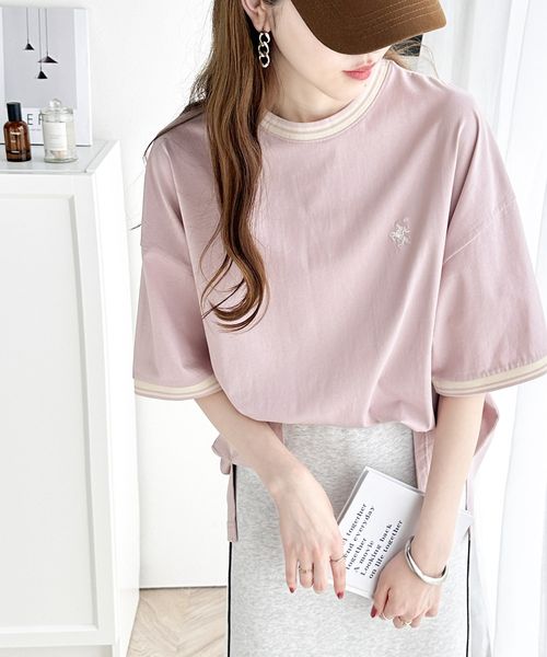 classical elf 《JaVa ジャバコラボ》綿100%シルケット 配色刺繍シンプル半袖Tシャツjv1050074 ピンク XL ウィメンズインナー_JV クラシカルエルフ 293463 and ST アンドエスティ(旧ドットエスティ) classical elf 《JaVa ジャバコラボ》綿100%シルケット 配色刺繍シンプル半袖Tシャツjv1050074 ピンク XL ウィメンズインナー_JV クラシカルエルフ 293463 and ST アンドエスティ(旧ドットエスティ)