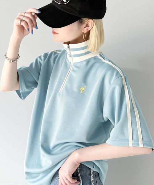 classical elf 《Javaジャバコラボ》ハーフジップ半袖胸刺繍トラックプルオーバーjv1010300 ライトグレー L ウィメンズインナー_JV クラシカルエルフ 293534 and ST アンドエスティ(旧ドットエスティ) classical elf 《Javaジャバコラボ》ハーフジップ半袖胸刺繍トラックプルオーバーjv1010300 ライトグレー L ウィメンズインナー_JV クラシカルエルフ 293534 and ST アンドエスティ(旧ドットエスティ)