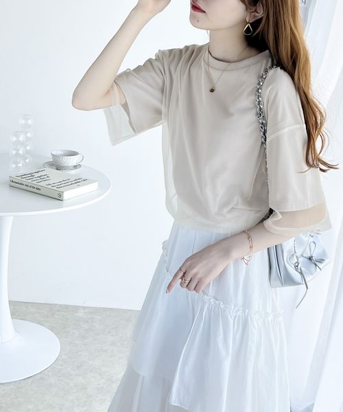classical elf 《JaVa ジャバコラボ》チュールレイヤードバックプリントシンプルTシャツjv1010288 オフホワイト L ウィメンズインナー_JV クラシカルエルフ 293535 and ST アンドエスティ(旧ドットエスティ) classical elf 《JaVa ジャバコラボ》チュールレイヤードバックプリントシンプルTシャツjv1010288 オフホワイト L ウィメンズインナー_JV クラシカルエルフ 293535 and ST アンドエスティ(旧ドットエスティ)