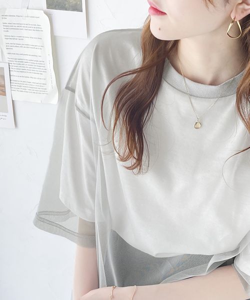 classical elf 《JaVa ジャバコラボ》チュールレイヤードバックプリントシンプルTシャツjv1010288 グレー S ウィメンズインナー_JV クラシカルエルフ 293535 and ST アンドエスティ(旧ドットエスティ) classical elf 《JaVa ジャバコラボ》チュールレイヤードバックプリントシンプルTシャツjv1010288 グレー S ウィメンズインナー_JV クラシカルエルフ 293535 and ST アンドエスティ(旧ドットエスティ)