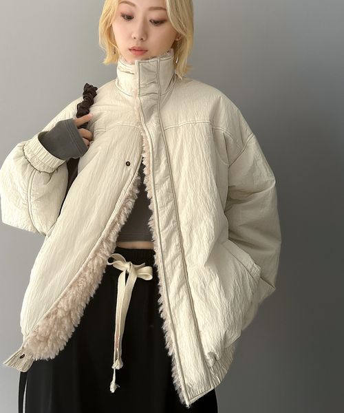 JaVa ジャバコラボ》主役を飾る大人レトロ配色。裏キルティング配色レトロハーフジップブルゾン jv1260212 – Classical Elf