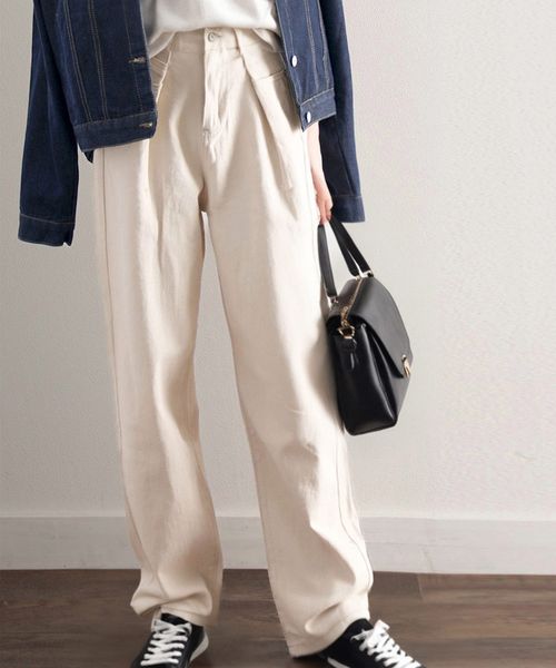 classical elf 深めのタックが印象的。ハイウエストデニム&チノ タックワイドパンツcla803070 オフホワイト XXL ウィメンズボトムス_CE クラシカルエルフ 293681 and ST アンドエスティ(旧ドットエスティ) classical elf 深めのタックが印象的。ハイウエストデニム&チノ タックワイドパンツcla803070 オフホワイト XXL ウィメンズボトムス_CE クラシカルエルフ 293681 and ST アンドエスティ(旧ドットエスティ)