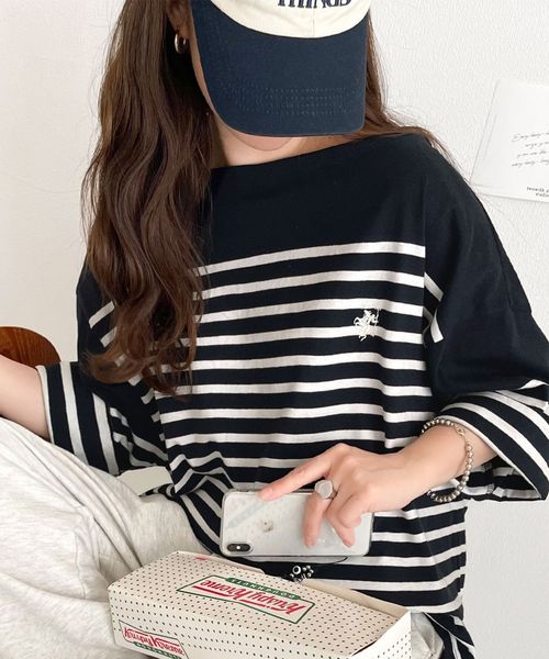 classical elf オーガニックコットン100%オーバーサイズパネルボーダーTシャツ(半袖)ce1260324 ライトブルー M ウィメンズインナー_CE クラシカルエルフ 321689 and ST アンドエスティ(旧ドットエスティ) classical elf オーガニックコットン100%オーバーサイズパネルボーダーTシャツ(半袖)ce1260324 ライトブルー M ウィメンズインナー_CE クラシカルエルフ 321689 and ST アンドエスティ(旧ドットエスティ)