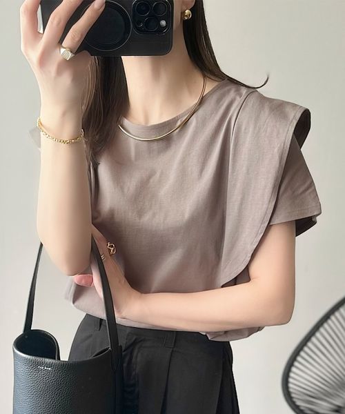 classical elf 女性らしさ漂う、綿100%シルケット加工ラッフルショルダーTシャツ(半袖)ce1260380 ライトグレー XL ウィメンズインナー_CE クラシカルエルフ 321745 and ST アンドエスティ(旧ドットエスティ) classical elf 女性らしさ漂う、綿100%シルケット加工ラッフルショルダーTシャツ(半袖)ce1260380 ライトグレー XL ウィメンズインナー_CE クラシカルエルフ 321745 and ST アンドエスティ(旧ドットエスティ)