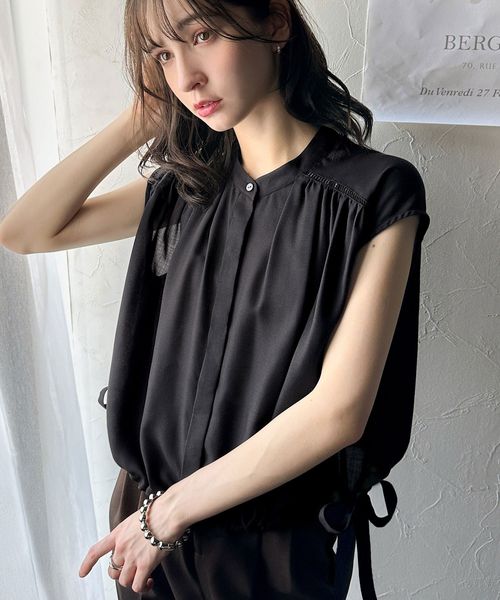 classical elf 清楚感に大人の甘さをプラス。リボンヘムクロップドギャザーブラウス(ショート丈)ce1070134 ブラック L ウィメンズインナー_CE クラシカルエルフ 321760 and ST アンドエスティ(旧ドットエスティ) classical elf 清楚感に大人の甘さをプラス。リボンヘムクロップドギャザーブラウス(ショート丈)ce1070134 ブラック L ウィメンズインナー_CE クラシカルエルフ 321760 and ST アンドエスティ(旧ドットエスティ)