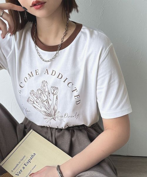 classical elf トレンドのディテールが魅力。シルケットフラワーカーブロゴリンガー半袖Tシャツce1020196 オフホワイト XL ウィメンズインナー_CE クラシカルエルフ 321795 and ST アンドエスティ(旧ドットエスティ) classical elf トレンドのディテールが魅力。シルケットフラワーカーブロゴリンガー半袖Tシャツce1020196 オフホワイト XL ウィメンズインナー_CE クラシカルエルフ 321795 and ST アンドエスティ(旧ドットエスティ)