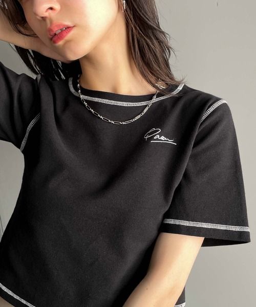 classical elf 1枚で今っぽデザイン♪PAEAN刺繍配色ステッチチビTシャツ(半袖)ce1020200 ブラック M ウィメンズインナー_CE クラシカルエルフ 321805 and ST アンドエスティ(旧ドットエスティ) classical elf 1枚で今っぽデザイン♪PAEAN刺繍配色ステッチチビTシャツ(半袖)ce1020200 ブラック M ウィメンズインナー_CE クラシカルエルフ 321805 and ST アンドエスティ(旧ドットエスティ)