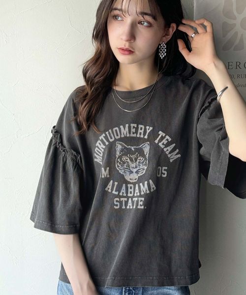 classical elf 甘さも強さもこの一枚で。綿100%袖フリル×ピグメントカレッジTシャツce1020221 シルバー S ウィメンズインナー_CE クラシカルエルフ 321808 and ST アンドエスティ(旧ドットエスティ) classical elf 甘さも強さもこの一枚で。綿100%袖フリル×ピグメントカレッジTシャツce1020221 シルバー S ウィメンズインナー_CE クラシカルエルフ 321808 and ST アンドエスティ(旧ドットエスティ)