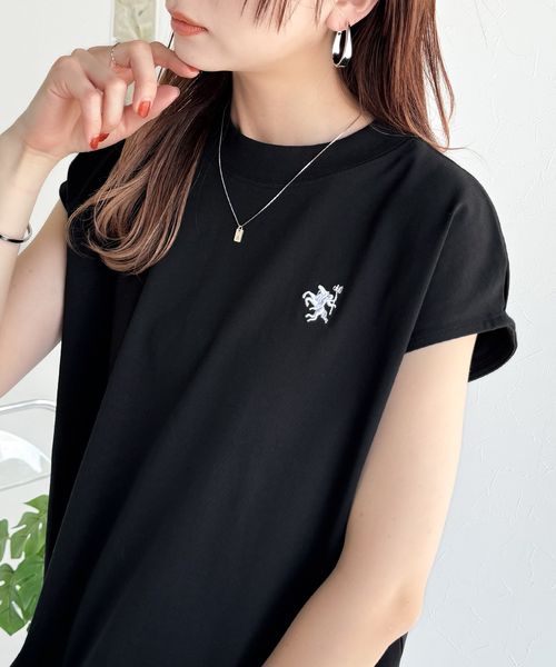 classical elf 大人女子の上品ベーシック。綿100%シルケットモックネックフレンチTシャツ(刺繍)ce1260395 ブラック M ウィメンズインナー_CE クラシカルエルフ 321813 and ST アンドエスティ(旧ドットエスティ) classical elf 大人女子の上品ベーシック。綿100%シルケットモックネックフレンチTシャツ(刺繍)ce1260395 ブラック M ウィメンズインナー_CE クラシカルエルフ 321813 and ST アンドエスティ(旧ドットエスティ)