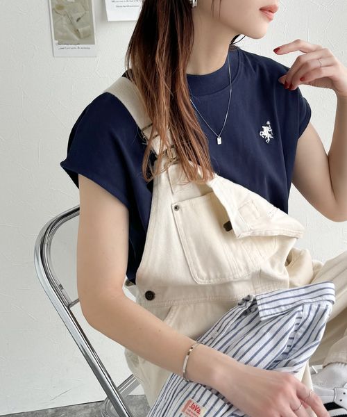 classical elf 大人女子の上品ベーシック。綿100%シルケットモックネックフレンチTシャツ(刺繍)ce1260395 ネイビー L ウィメンズインナー_CE クラシカルエルフ 321813 and ST アンドエスティ(旧ドットエスティ) classical elf 大人女子の上品ベーシック。綿100%シルケットモックネックフレンチTシャツ(刺繍)ce1260395 ネイビー L ウィメンズインナー_CE クラシカルエルフ 321813 and ST アンドエスティ(旧ドットエスティ)