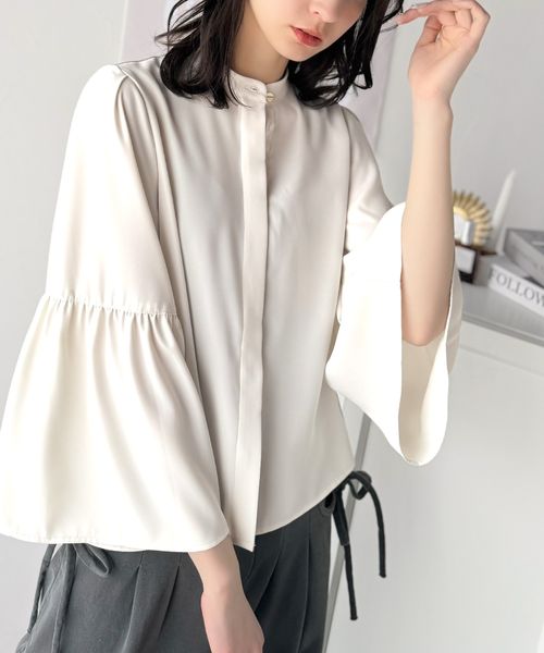 classical elf 360度可愛い♪フレアスリーブバンドカラーブラウス(長袖)ce1110111 オフホワイト S ウィメンズインナー_CE クラシカルエルフ 321844 and ST アンドエスティ(旧ドットエスティ) classical elf 360度可愛い♪フレアスリーブバンドカラーブラウス(長袖)ce1110111 オフホワイト S ウィメンズインナー_CE クラシカルエルフ 321844 and ST アンドエスティ(旧ドットエスティ)