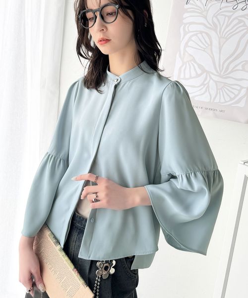 classical elf 360度可愛い♪フレアスリーブバンドカラーブラウス(長袖)ce1110111 ライトブルー S ウィメンズインナー_CE クラシカルエルフ 321844 and ST アンドエスティ(旧ドットエスティ) classical elf 360度可愛い♪フレアスリーブバンドカラーブラウス(長袖)ce1110111 ライトブルー S ウィメンズインナー_CE クラシカルエルフ 321844 and ST アンドエスティ(旧ドットエスティ)