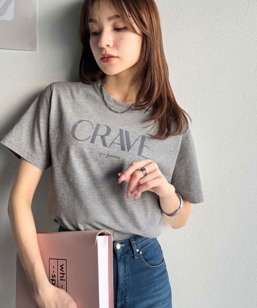 classical elf 垢抜けた大人カジュアル。オーガニックコットン100%フロッキーロゴプリントTシャツce1260398 チャコールグレー XL ウィメンズインナー_CE クラシカルエルフ 321881 and ST アンドエスティ(旧ドットエスティ) classical elf 垢抜けた大人カジュアル。オーガニックコットン100%フロッキーロゴプリントTシャツce1260398 チャコールグレー XL ウィメンズインナー_CE クラシカルエルフ 321881 and ST アンドエスティ(旧ドットエスティ)