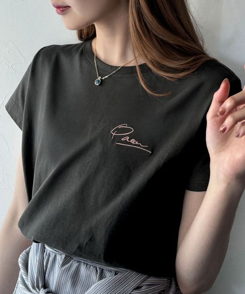 classical elf こなれ感たっぷり。オーガニックコットン100%胸元PAEAN刺繍Tシャツ(半袖)ce1260401 シルバー L ウィメンズインナー_CE クラシカルエルフ 321884 and ST アンドエスティ(旧ドットエスティ) classical elf こなれ感たっぷり。オーガニックコットン100%胸元PAEAN刺繍Tシャツ(半袖)ce1260401 シルバー L ウィメンズインナー_CE クラシカルエルフ 321884 and ST アンドエスティ(旧ドットエスティ)