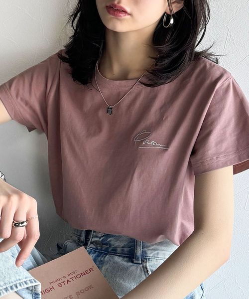 classical elf こなれ感たっぷり。オーガニックコットン100%胸元PAEAN刺繍Tシャツ(半袖)ce1260401 ピンク L ウィメンズインナー_CE クラシカルエルフ 321884 and ST アンドエスティ(旧ドットエスティ) classical elf こなれ感たっぷり。オーガニックコットン100%胸元PAEAN刺繍Tシャツ(半袖)ce1260401 ピンク L ウィメンズインナー_CE クラシカルエルフ 321884 and ST アンドエスティ(旧ドットエスティ)