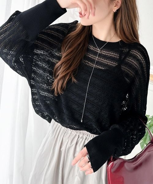 classical elf 透かし編みケーブル柄ニットプルオーバー ce1050300 ブラック XL ウィメンズインナー_CE クラシカルエルフ 321901 and ST アンドエスティ(旧ドットエスティ) classical elf 透かし編みケーブル柄ニットプルオーバー ce1050300 ブラック XL ウィメンズインナー_CE クラシカルエルフ 321901 and ST アンドエスティ(旧ドットエスティ)
