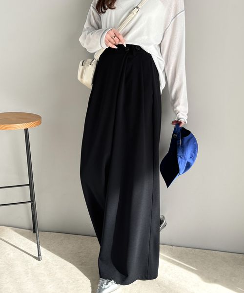 classical elf 今季トレンドの抜け感がほどよい♪カットジョーゼットワイドラップパンツce1050294 ブラック L ウィメンズボトムス_CE クラシカルエルフ 321902 and ST アンドエスティ(旧ドットエスティ) classical elf 今季トレンドの抜け感がほどよい♪カットジョーゼットワイドラップパンツce1050294 ブラック L ウィメンズボトムス_CE クラシカルエルフ 321902 and ST アンドエスティ(旧ドットエスティ)