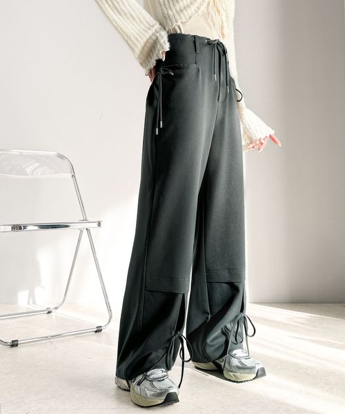 classical elf 【mily bilet】多リボン使いワイドストレートパンツ(レディース)mi1329012 チャコールグレー M ウィメンズボトムス_MB クラシカルエルフ 322049 and ST アンドエスティ(旧ドットエスティ) classical elf 【mily bilet】多リボン使いワイドストレートパンツ(レディース)mi1329012 チャコールグレー M ウィメンズボトムス_MB クラシカルエルフ 322049 and ST アンドエスティ(旧ドットエスティ)