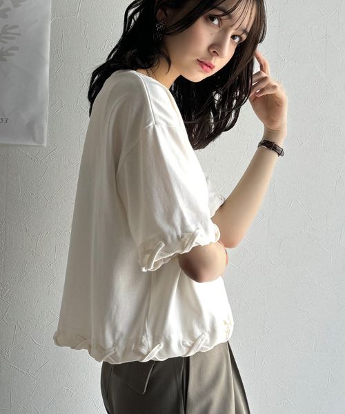 classical elf 華やかさとこなれ感を両立!レースアップデザインクロップドTシャツ(半袖)ce1010407 オフホワイト XL ウィメンズインナー_CE クラシカルエルフ 325025 and ST アンドエスティ(旧ドットエスティ) classical elf 華やかさとこなれ感を両立!レースアップデザインクロップドTシャツ(半袖)ce1010407 オフホワイト XL ウィメンズインナー_CE クラシカルエルフ 325025 and ST アンドエスティ(旧ドットエスティ)