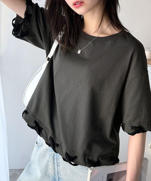 classical elf 華やかさとこなれ感を両立!レースアップデザインクロップドTシャツ(半袖)ce1010407 チャコールグレー XL ウィメンズインナー_CE クラシカルエルフ 325025 and ST アンドエスティ(旧ドットエスティ) classical elf 華やかさとこなれ感を両立!レースアップデザインクロップドTシャツ(半袖)ce1010407 チャコールグレー XL ウィメンズインナー_CE クラシカルエルフ 325025 and ST アンドエスティ(旧ドットエスティ)