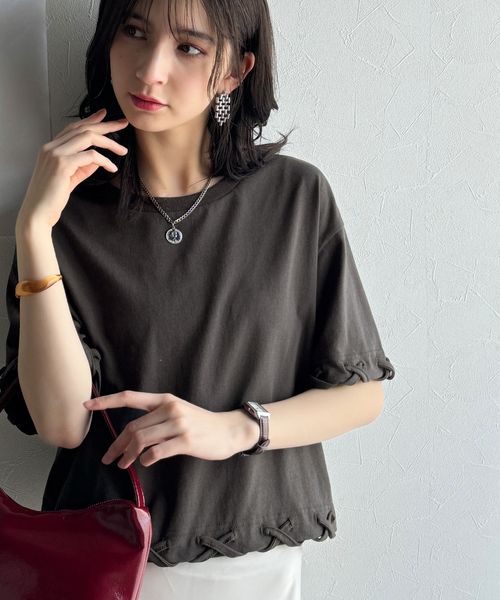 classical elf 華やかさとこなれ感を両立!レースアップデザインクロップドTシャツ(半袖)ce1010407 シルバー M ウィメンズインナー_CE クラシカルエルフ 325025 and ST アンドエスティ(旧ドットエスティ) classical elf 華やかさとこなれ感を両立!レースアップデザインクロップドTシャツ(半袖)ce1010407 シルバー M ウィメンズインナー_CE クラシカルエルフ 325025 and ST アンドエスティ(旧ドットエスティ)