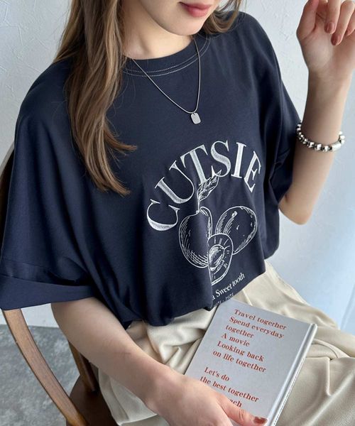 classical elf ただのTシャツじゃありませんっ!前後2way裾ドロストフルーツグラフィックTシャツce1050269 ネイビー L ウィメンズインナー_CE クラシカルエルフ 325027 and ST アンドエスティ(旧ドットエスティ) classical elf ただのTシャツじゃありませんっ!前後2way裾ドロストフルーツグラフィックTシャツce1050269 ネイビー L ウィメンズインナー_CE クラシカルエルフ 325027 and ST アンドエスティ(旧ドットエスティ)