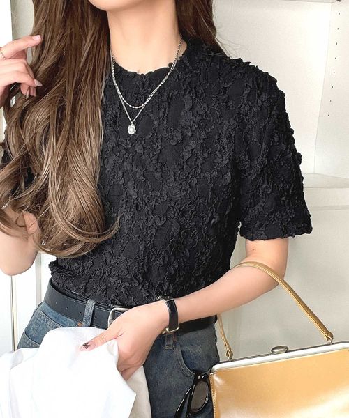 classical elf 華やかな高級感を演出する。カットジャガード短丈Tシャツ(半袖)ce1050273 ブラック L ウィメンズインナー_CE クラシカルエルフ 325028 and ST アンドエスティ(旧ドットエスティ) classical elf 華やかな高級感を演出する。カットジャガード短丈Tシャツ(半袖)ce1050273 ブラック L ウィメンズインナー_CE クラシカルエルフ 325028 and ST アンドエスティ(旧ドットエスティ)