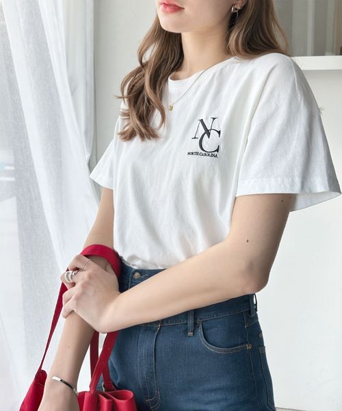 classical elf 《JaVaジャバコラボ》綿100%英字胸刺繍ピグメント加工Tシャツ(半袖)jv1330018 ホワイト S ウィメンズインナー_CE クラシカルエルフ 325045 and ST アンドエスティ(旧ドットエスティ) classical elf 《JaVaジャバコラボ》綿100%英字胸刺繍ピグメント加工Tシャツ(半袖)jv1330018 ホワイト S ウィメンズインナー_CE クラシカルエルフ 325045 and ST アンドエスティ(旧ドットエスティ)