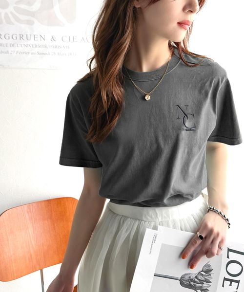 classical elf 《JaVaジャバコラボ》綿100%英字胸刺繍ピグメント加工Tシャツ(半袖)jv1330018 シルバー M ウィメンズインナー_CE クラシカルエルフ 325045 and ST アンドエスティ(旧ドットエスティ) classical elf 《JaVaジャバコラボ》綿100%英字胸刺繍ピグメント加工Tシャツ(半袖)jv1330018 シルバー M ウィメンズインナー_CE クラシカルエルフ 325045 and ST アンドエスティ(旧ドットエスティ)