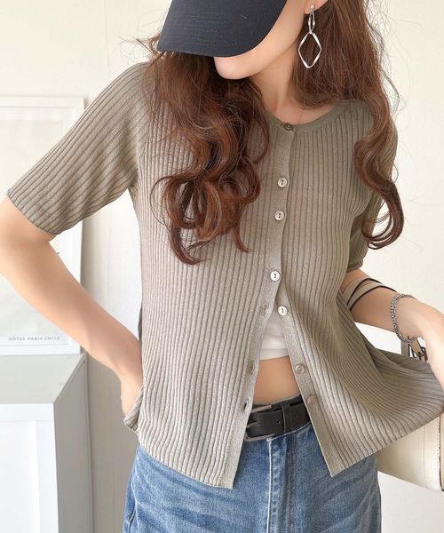 classical elf 大人のこなれ感。シアーリブニット半袖カーディガンce1260416 ライトグレー M ウィメンズインナー_CE クラシカルエルフ 325047 and ST アンドエスティ(旧ドットエスティ) classical elf 大人のこなれ感。シアーリブニット半袖カーディガンce1260416 ライトグレー M ウィメンズインナー_CE クラシカルエルフ 325047 and ST アンドエスティ(旧ドットエスティ)