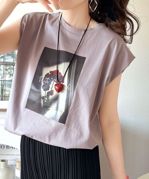 classical elf シンプルなのに着映える!お花フォトプリントシルケット加工フレンチスリーブTシャツce1020197 パープル L ウィメンズインナー_CE クラシカルエルフ 325050 and ST アンドエスティ(旧ドットエスティ) classical elf シンプルなのに着映える!お花フォトプリントシルケット加工フレンチスリーブTシャツce1020197 パープル L ウィメンズインナー_CE クラシカルエルフ 325050 and ST アンドエスティ(旧ドットエスティ)