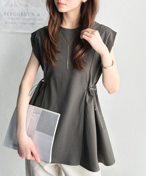 classical elf 無地異素材ドッキングペプラムショートフレンチスリーブカットソーce1020237 シルバー S ウィメンズインナー_CE クラシカルエルフ 325054 and ST アンドエスティ(旧ドットエスティ) classical elf 無地異素材ドッキングペプラムショートフレンチスリーブカットソーce1020237 シルバー S ウィメンズインナー_CE クラシカルエルフ 325054 and ST アンドエスティ(旧ドットエスティ)
