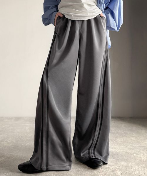 classical elf 「脚長効果。」カーブラインワイドトラックパンツco1150006 シルバー M メンズボトムス_CE クラシカルエルフ 326840 and ST アンドエスティ（旧ドットエスティ）