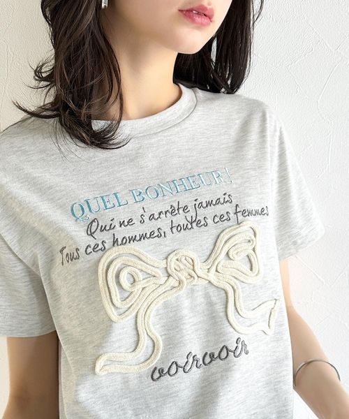 classical elf 【mily bilet】大人ガーリー。リボンコード刺繍プレートデザインTシャツmi1329025 ホワイト S ウィメンズインナー_MB クラシカルエルフ 326867 and ST アンドエスティ(旧ドットエスティ) classical elf 【mily bilet】大人ガーリー。リボンコード刺繍プレートデザインTシャツmi1329025 ホワイト S ウィメンズインナー_MB クラシカルエルフ 326867 and ST アンドエスティ(旧ドットエスティ)