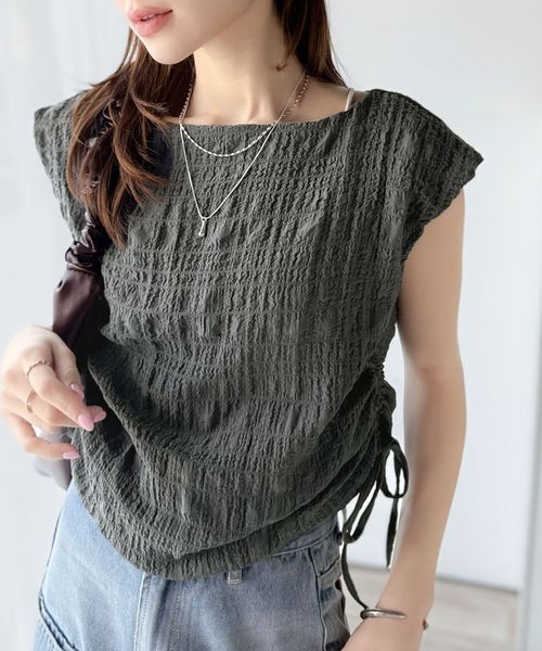 classical elf 夏の相棒トップス。ボートネックノースリーブサイドドロストリボンポコポコトップスce1070164 シルバー XL ウィメンズインナー_CE クラシカルエルフ 411704 and ST アンドエスティ(旧ドットエスティ) classical elf 夏の相棒トップス。ボートネックノースリーブサイドドロストリボンポコポコトップスce1070164 シルバー XL ウィメンズインナー_CE クラシカルエルフ 411704 and ST アンドエスティ(旧ドットエスティ)