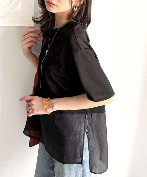 classical elf 夏に涼しさ引き立てる透け感が◎裾シアー切り替えライトダンボール半袖Tシャツce1110116 ブラック M ウィメンズインナー_CE クラシカルエルフ 411707 and ST アンドエスティ(旧ドットエスティ) classical elf 夏に涼しさ引き立てる透け感が◎裾シアー切り替えライトダンボール半袖Tシャツce1110116 ブラック M ウィメンズインナー_CE クラシカルエルフ 411707 and ST アンドエスティ(旧ドットエスティ)