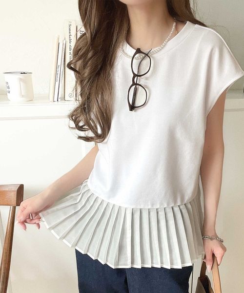 classical elf 上品フェミニンに決まる。裾シアープリーツライトダンボールフレンチスリーブ風Tシャツce1110117 ホワイト XL ウィメンズインナー_CE クラシカルエルフ 411708 and ST アンドエスティ(旧ドットエスティ) classical elf 上品フェミニンに決まる。裾シアープリーツライトダンボールフレンチスリーブ風Tシャツce1110117 ホワイト XL ウィメンズインナー_CE クラシカルエルフ 411708 and ST アンドエスティ(旧ドットエスティ)