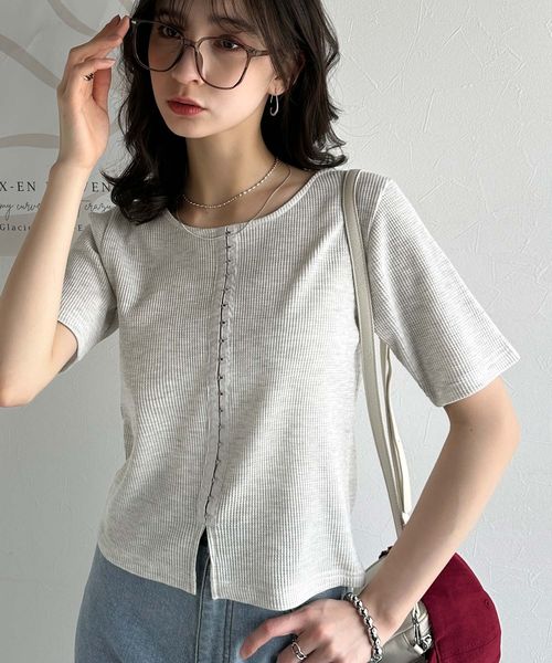 classical elf 大人可愛いデコルテ魅せコンパクトT。フロントホックワッフル半袖トップスce1020238 ホワイト S ウィメンズインナー_CE クラシカルエルフ 438475 and ST アンドエスティ(旧ドットエスティ) classical elf 大人可愛いデコルテ魅せコンパクトT。フロントホックワッフル半袖トップスce1020238 ホワイト S ウィメンズインナー_CE クラシカルエルフ 438475 and ST アンドエスティ(旧ドットエスティ)
