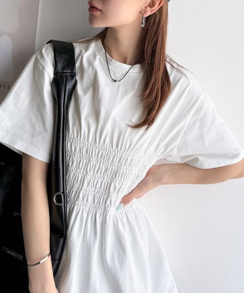 classical elf ふわっと広がるAラインで魅せる。シャーリングデザインTシャツ(半袖)ce1050298 ホワイト M ウィメンズインナー_CE クラシカルエルフ 451633 and ST アンドエスティ(旧ドットエスティ) classical elf ふわっと広がるAラインで魅せる。シャーリングデザインTシャツ(半袖)ce1050298 ホワイト M ウィメンズインナー_CE クラシカルエルフ 451633 and ST アンドエスティ(旧ドットエスティ)