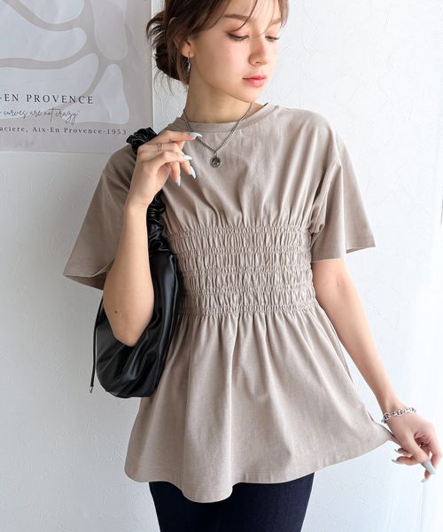 classical elf ふわっと広がるAラインで魅せる。シャーリングデザインTシャツ(半袖)ce1050298 ライトグレー L ウィメンズインナー_CE クラシカルエルフ 451633 and ST アンドエスティ(旧ドットエスティ) classical elf ふわっと広がるAラインで魅せる。シャーリングデザインTシャツ(半袖)ce1050298 ライトグレー L ウィメンズインナー_CE クラシカルエルフ 451633 and ST アンドエスティ(旧ドットエスティ)