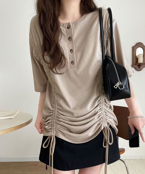 classical elf 《JaVaコラボ》前後2wayヘンリーネックドロストチュニックTシャツ(半袖)jv1010437 オフホワイト XL ウィメンズインナー_JV クラシカルエルフ 495047 and ST アンドエスティ(旧ドットエスティ) classical elf 《JaVaコラボ》前後2wayヘンリーネックドロストチュニックTシャツ(半袖)jv1010437 オフホワイト XL ウィメンズインナー_JV クラシカルエルフ 495047 and ST アンドエスティ(旧ドットエスティ)
