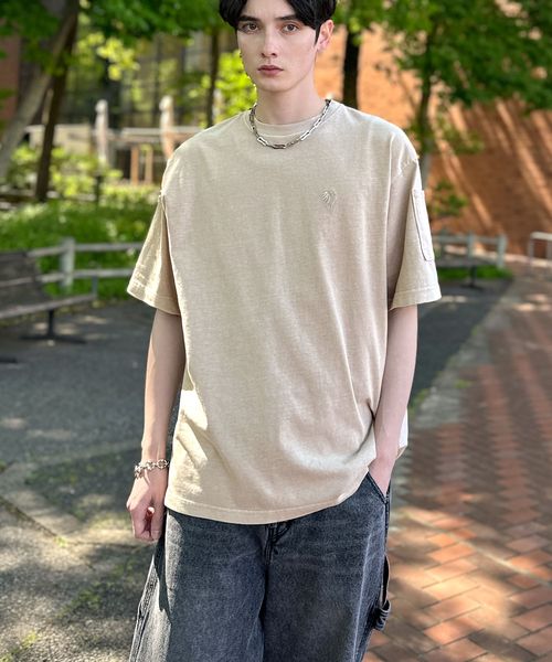 classical elf 【Classical Origin】袖ポケット付きピグメント加工刺繍入りTシャツco1150025 オフホワイト L メンズインナー_CE クラシカルエルフ 495930 and ST アンドエスティ(旧ドットエスティ) classical elf 【Classical Origin】袖ポケット付きピグメント加工刺繍入りTシャツco1150025 オフホワイト L メンズインナー_CE クラシカルエルフ 495930 and ST アンドエスティ(旧ドットエスティ)