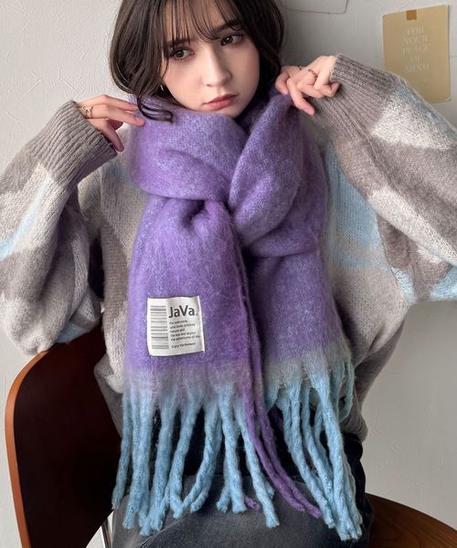 classical elf 《JaVaジャバコラボ》ふんわりあったか。配色ボリュームマフラーjv1240101 パープル FREE ウィメンズグッズ_JV クラシカルエルフ 570497 and ST アンドエスティ(旧ドットエスティ) classical elf 《JaVaジャバコラボ》ふんわりあったか。配色ボリュームマフラーjv1240101 パープル FREE ウィメンズグッズ_JV クラシカルエルフ 570497 and ST アンドエスティ(旧ドットエスティ)