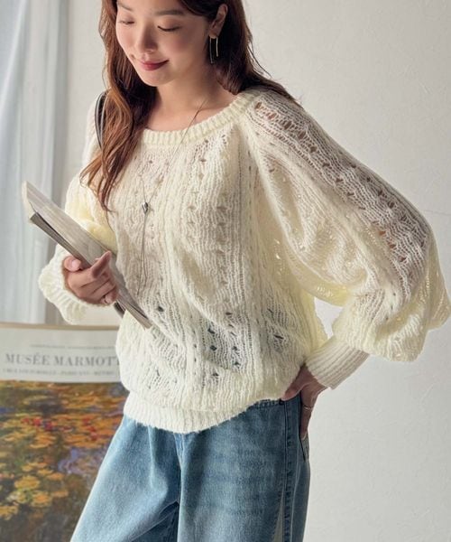 classical elf 着るだけで上級者見えが叶う1枚♪ポコポコ透かし編みニットPO ce1260462 オフホワイト M ウィメンズインナー_CE クラシカルエルフ 574673 and ST アンドエスティ(旧ドットエスティ) classical elf 着るだけで上級者見えが叶う1枚♪ポコポコ透かし編みニットPO ce1260462 オフホワイト M ウィメンズインナー_CE クラシカルエルフ 574673 and ST アンドエスティ(旧ドットエスティ)