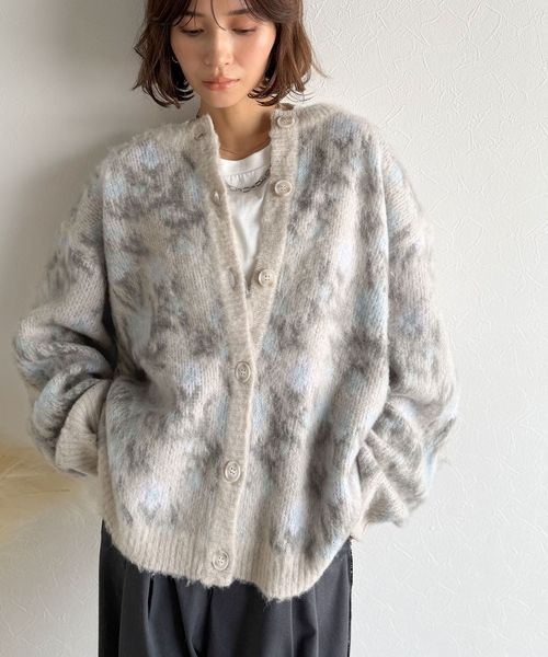 classical elf モヘアタッチ前後2wayアンティークラグモチーフ柄ニットカーディガン(長袖)ce1260470 グレー XL ウィメンズインナー_CE クラシカルエルフ 574674 and ST アンドエスティ(旧ドットエスティ) classical elf モヘアタッチ前後2wayアンティークラグモチーフ柄ニットカーディガン(長袖)ce1260470 グレー XL ウィメンズインナー_CE クラシカルエルフ 574674 and ST アンドエスティ(旧ドットエスティ)