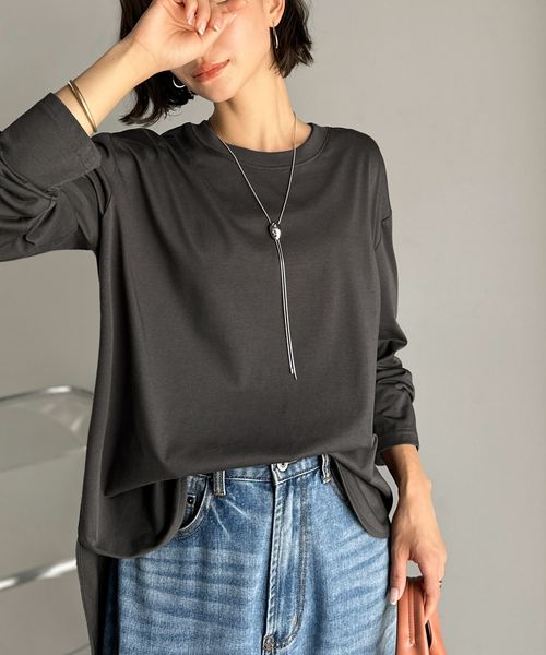 classical elf 品よく、楽ちん。シルケット素材 レイヤード ラウンドヘム 長袖 ロンTEE ce1020296 シルバー M ウィメンズインナー_CE クラシカルエルフ 574681 and ST アンドエスティ(旧ドットエスティ) classical elf 品よく、楽ちん。シルケット素材 レイヤード ラウンドヘム 長袖 ロンTEE ce1020296 シルバー M ウィメンズインナー_CE クラシカルエルフ 574681 and ST アンドエスティ(旧ドットエスティ)