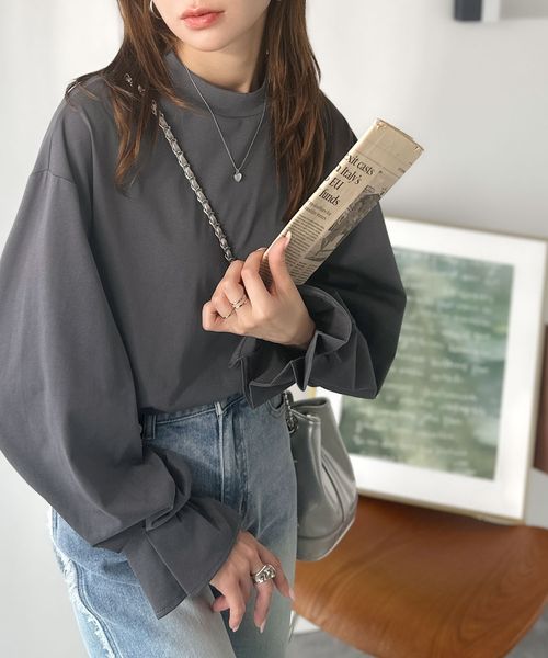 classical elf シルケット加工ハイネックキャンディスリーブTシャツ(長袖)ce1020306 シルバー S ウィメンズインナー_CE クラシカルエルフ 574682 and ST アンドエスティ(旧ドットエスティ) classical elf シルケット加工ハイネックキャンディスリーブTシャツ(長袖)ce1020306 シルバー S ウィメンズインナー_CE クラシカルエルフ 574682 and ST アンドエスティ(旧ドットエスティ)