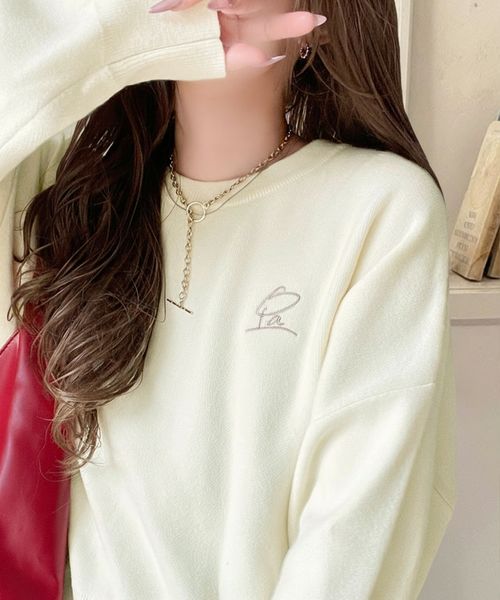 classical elf シンプルながらも洗練されたデザイン。胸刺繍スウェット見えコクーンニット(長袖)ce1260463 オフホワイト M ウィメンズインナー_CE クラシカルエルフ 577358 and ST アンドエスティ(旧ドットエスティ) classical elf シンプルながらも洗練されたデザイン。胸刺繍スウェット見えコクーンニット(長袖)ce1260463 オフホワイト M ウィメンズインナー_CE クラシカルエルフ 577358 and ST アンドエスティ(旧ドットエスティ)